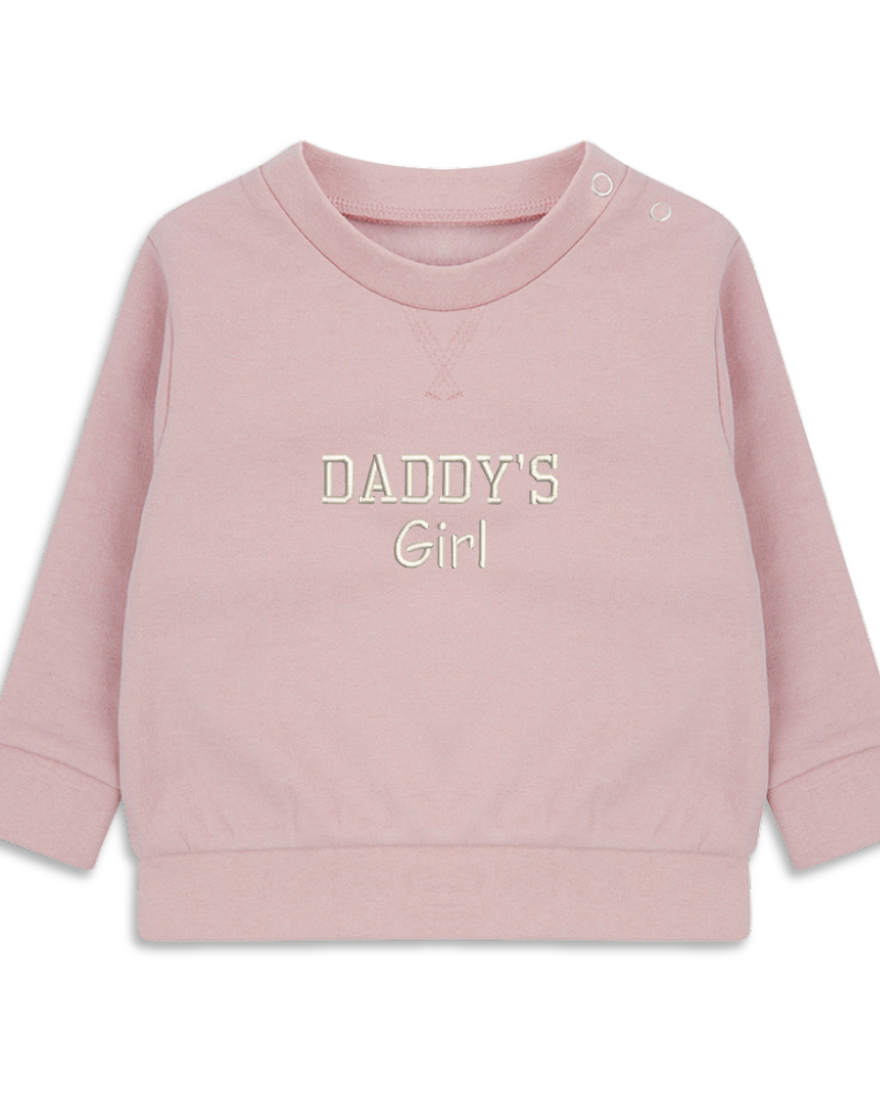 Premium Daddy’s Girl Embroidered Jumper for Father’s Day, Sustainable Cotton-Polyester Blend, Soft and Ethical Kids Sweatshirt by Flossie & George at brixbailey.com