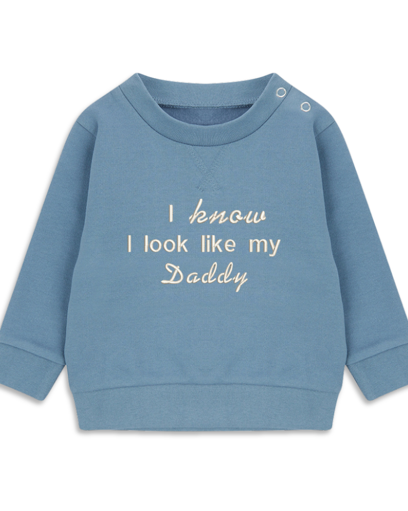 Premium I Know I Look Like My Daddy Sustainable Kids Sweatshirt for Father’s Day and Family Outings by Flossie & George at brixbailey.com