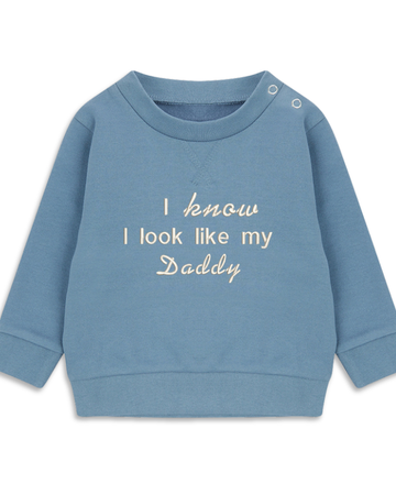 Premium I Know I Look Like My Daddy Sustainable Kids Sweatshirt for Father’s Day and Family Outings by Flossie & George at brixbailey.com