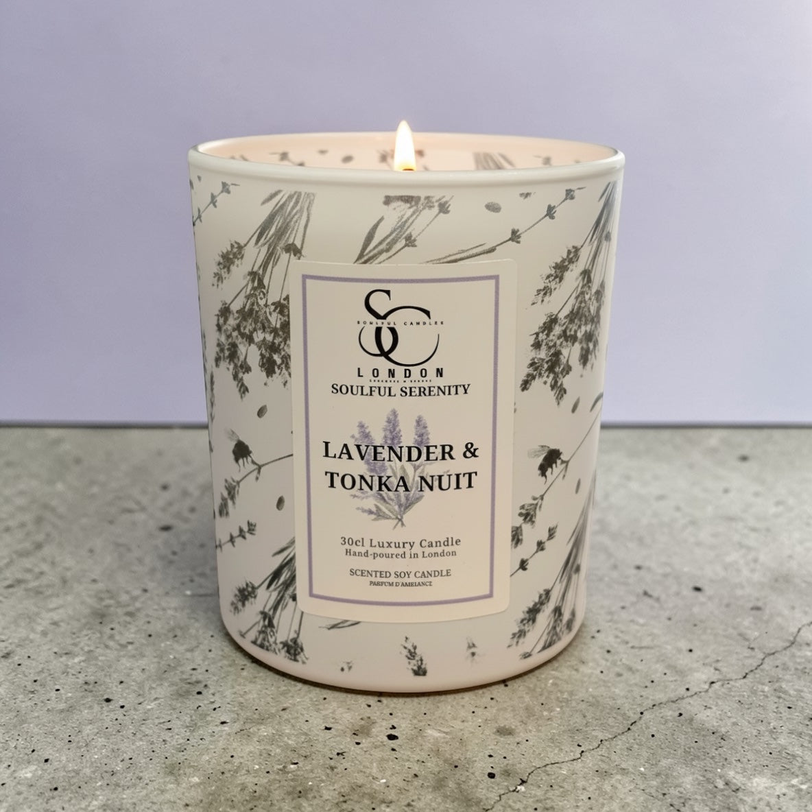 Lavender &amp; Tonka – Luxury Soy Candle (30cl)