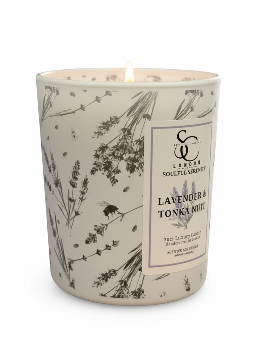 Lavender &amp; Tonka – Luxury Soy Candle (30cl)
