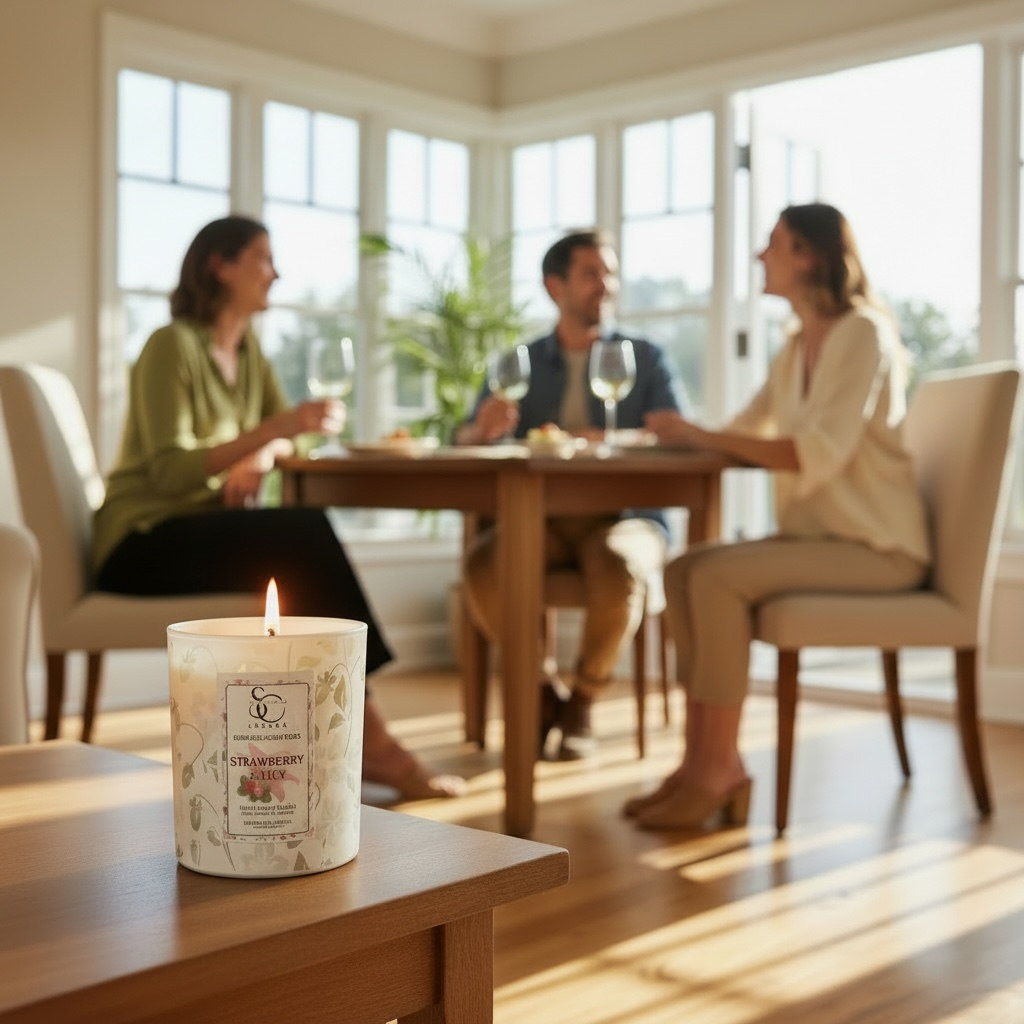 Strawberry &amp; Lily – Luxury Soy Candle (30cl)