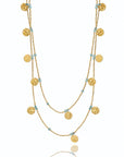Cleo Long Coin Wrap Necklace: Apatite