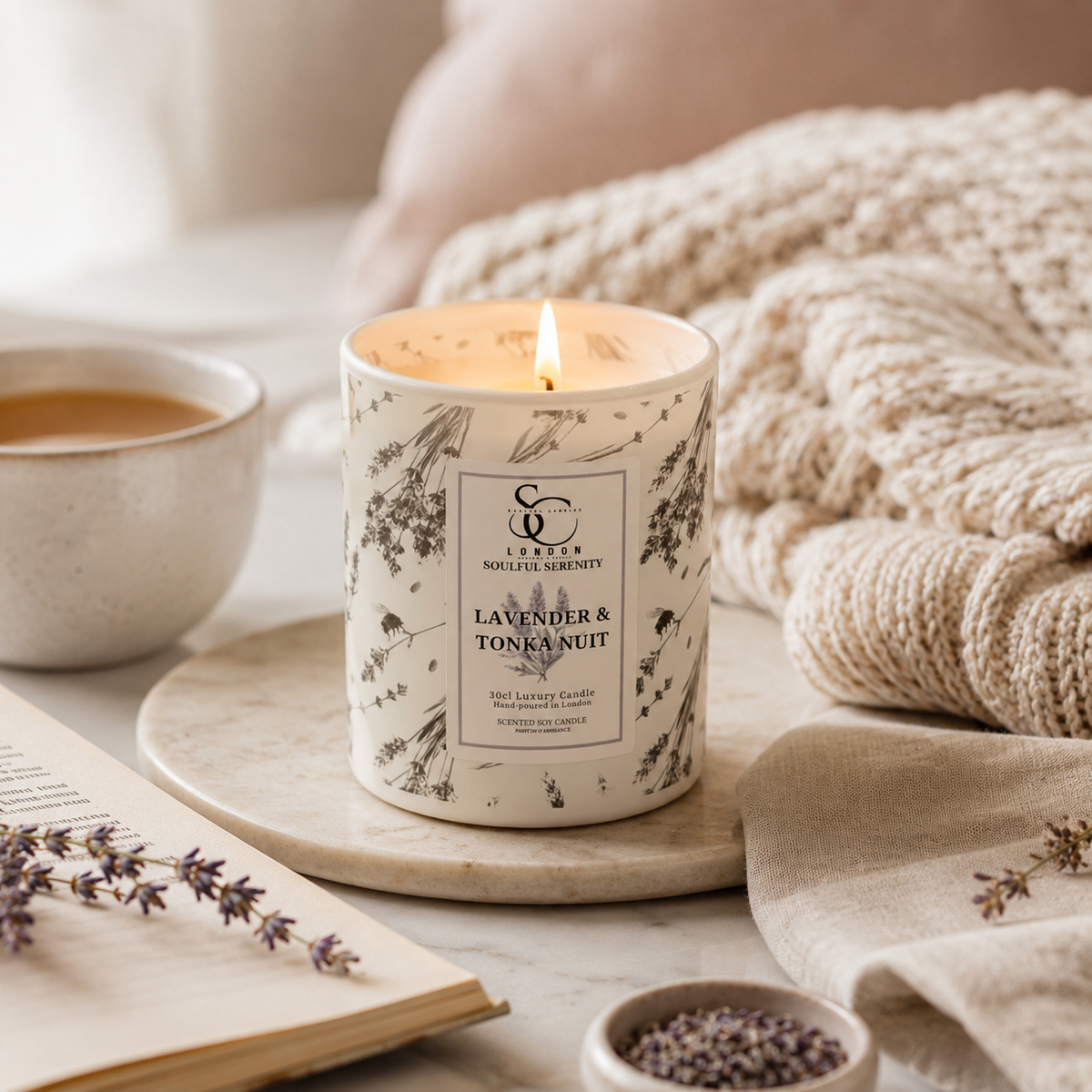 Lavender &amp; Tonka – Luxury Soy Candle (30cl)