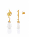 Medusa Small Gemstone Drop Earrings White Agate