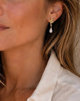 Medusa Small Gemstone Drop Earrings White Agate