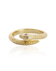 Medusa Gold Snake Ring : Black Spinel