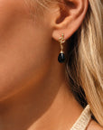 Medusa Small Gemstone Drop Earrings Black Onyx