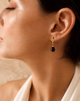 Medusa Small Gemstone Drop Earrings Black Onyx