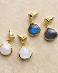 Eos Drop Gemstone Earrings: Labradorite