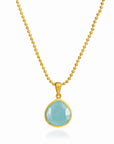 Eos Drop Gemstone Necklace: Aqua Chalcedony