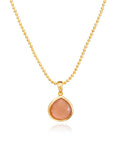 Eos Drop Gemstone Necklace: Peach Moonstone