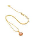 Eos Drop Gemstone Necklace: Peach Moonstone