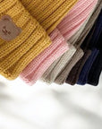 Knitted Bear Beanie Hats Multiple Colours