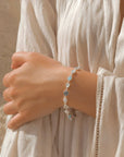 Silver Sara Mixed Gemstone Nugget Bracelet Pariba Onyx, Labradorite & Moonstone