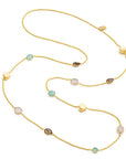 Penelope Multi-Stone Necklace: Pariba Onyx, Rose Quartz & Smoky Quartz