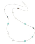 Penelope Multi-Stone Necklace Silver: Pariba Onyx, Labradorite & Moonstone