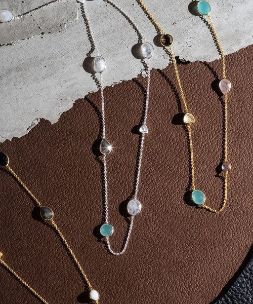 Penelope Multi-Stone Necklace: Pariba Onyx, Rose Quartz &amp; Smoky Quartz