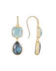 Charis Double Gemstone Earrings Pariba Onyx & Labradorite
