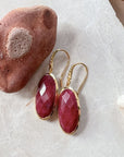 Charis Oval Gemstone Earrings Ruby