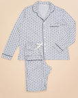 Men's Long Sleeve Pima Cotton Pyjama Set – Grey Squares