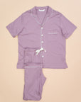 Men's Short Sleeve Pima Cotton Pyjama Set – Pale Purple