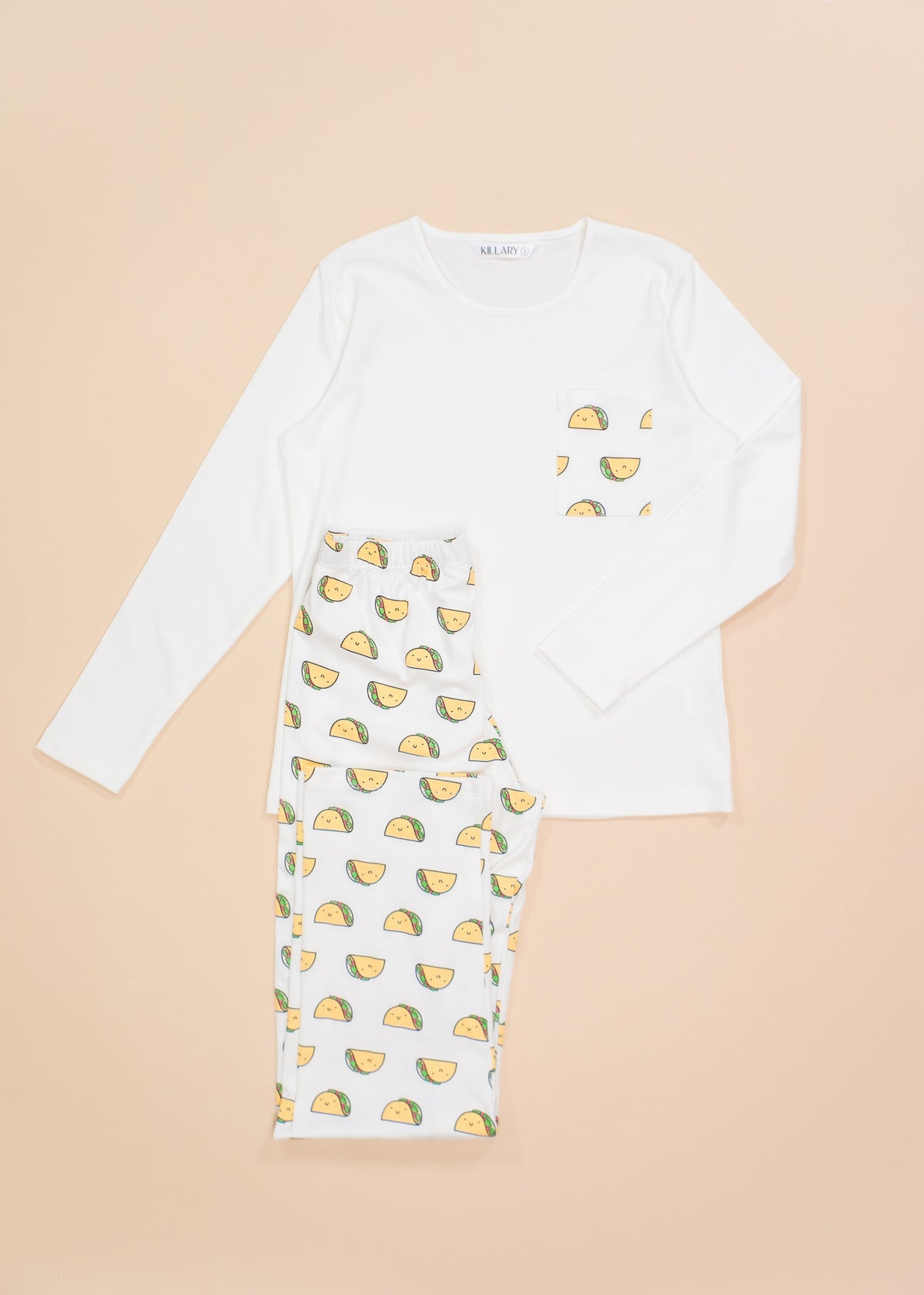 Women's Long Sleeve Pima Cotton Pyjama Set – Tacos Print