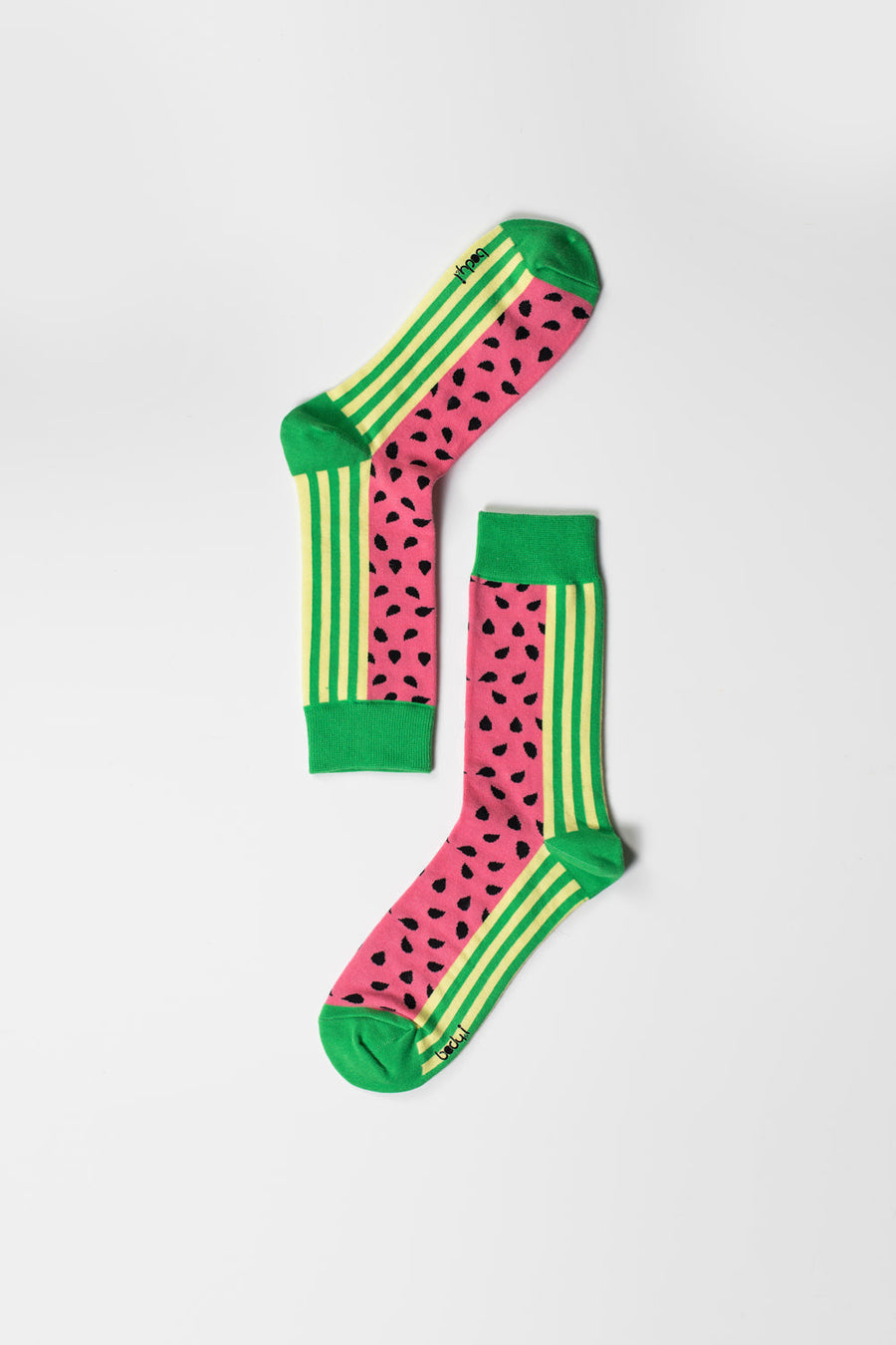 Luxury watermelon socks for men, premium cotton blend, stylish spring design, best-selling fun print, size 40-45 by Body and I at brixbailey.com