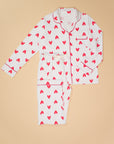 Women's Long Sleeve Pima Cotton Pyjama Set – Hearts Print
