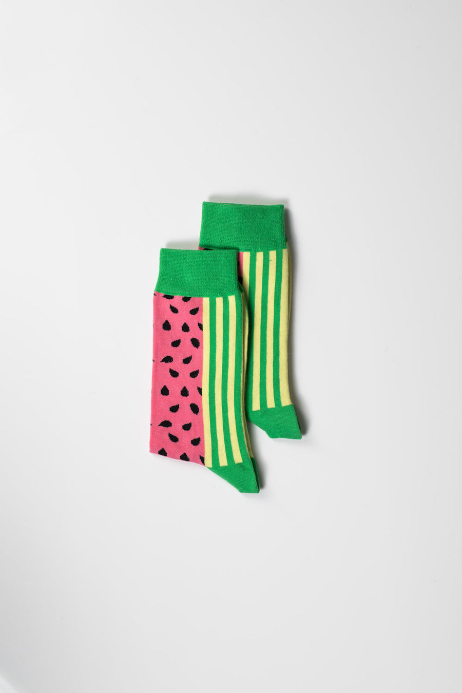 Premium watermelon socks for men, spring-themed cotton blend with spandex, stylish and comfortable, size 40-45 by Body and I at brixbailey.com