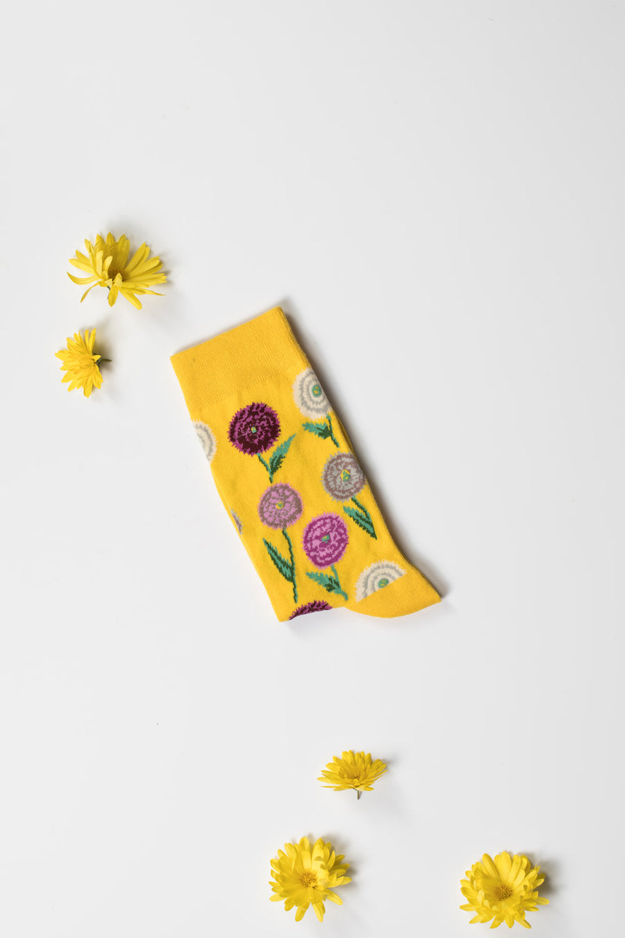 Luxury floral socks for women, spring-inspired leaves and flowers design, premium cotton blend, 3-pack best-selling socks by Body and I at brixbailey.com