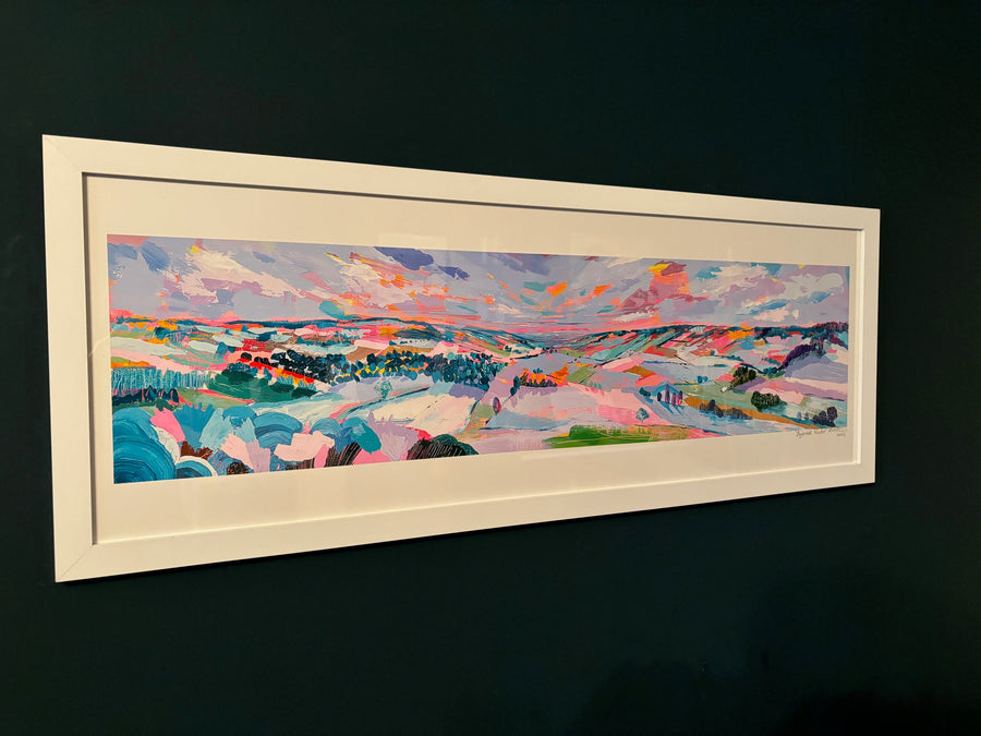 Limited edition Bybrook Winter panoramic giclée print, signed artist collectible, premium gallery quality, luxury fine art landscape, handcrafted Hahnemühle cotton paper by Michael Sutherland Art at brixbailey.com