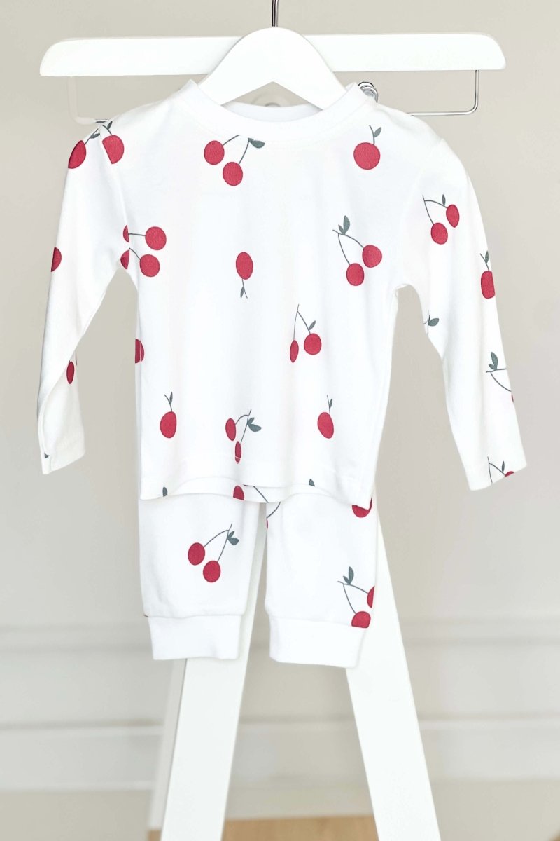 Cherry Bamboo &amp; Organic Cotton Two-Piece Set Long Sleeve Pyjamas