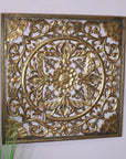 Talwara Square Filigree Gold Wall Art Metal