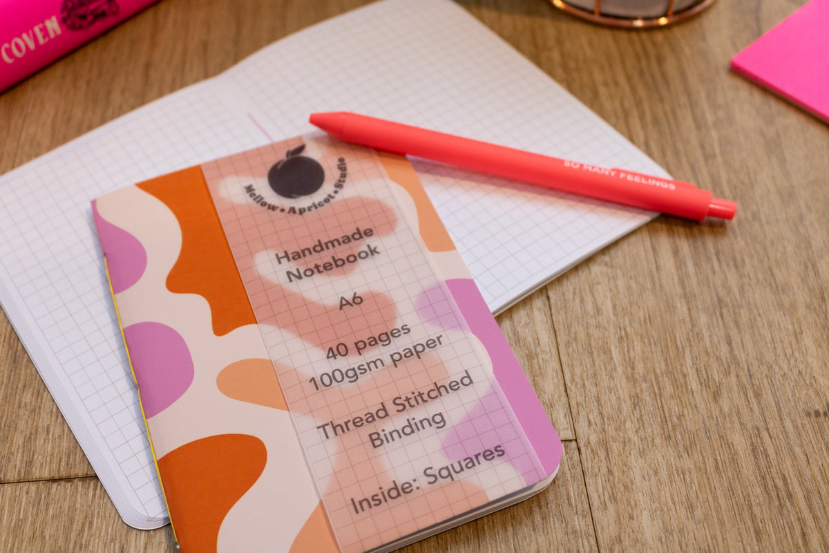 A6 Handmade Notebook with Abstract Design