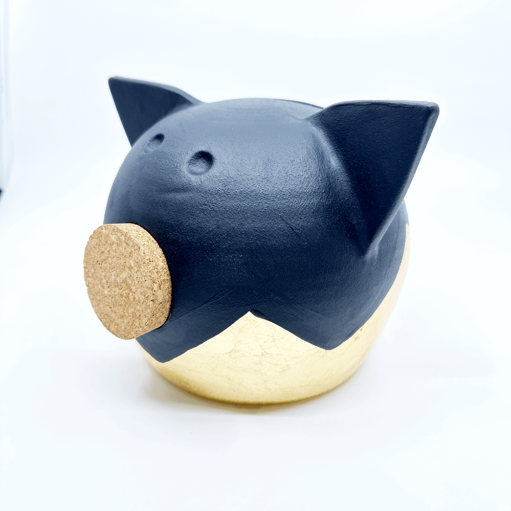 Divided Gold Piggy Bank-0