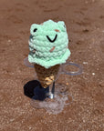 Handmade Frog Ice Cream Plushies – UKCA Tested Soft Toy Cones in Pastel Colours