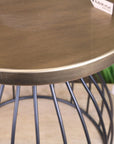 Palampur Gold Industrial Round Side Table