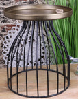 Palampur Gold Industrial Round Side Table
