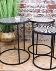 Chinta Modern Black Round Nesting Side Tables