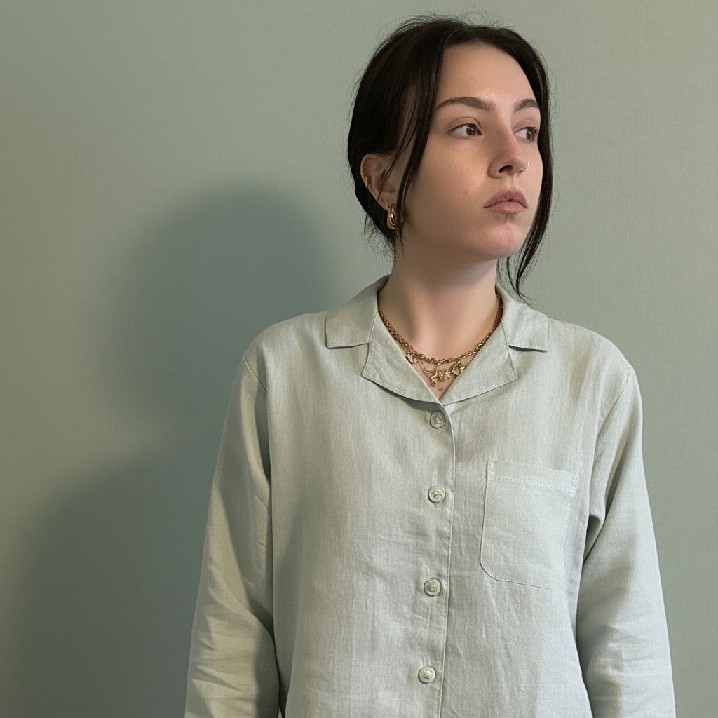 Bolney Eucalyptus Wide Leg Linen Pyjamas