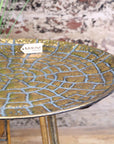 Chena Antiqued Metal Round Gold Side Table 44cm