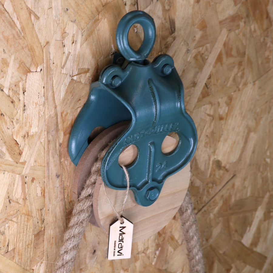 Luxury nautical wall clock with rope and pulley, stylish maritime decor for home or office by Maravi at brixbailey.com