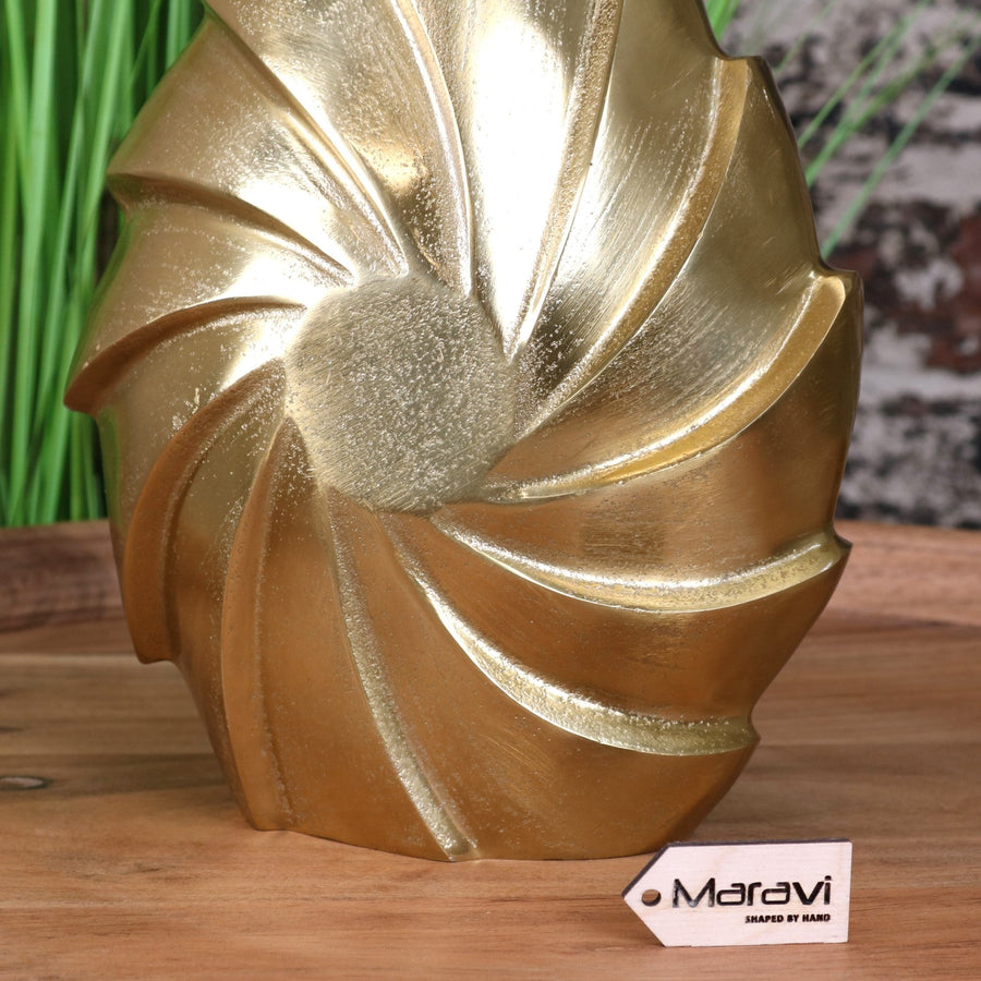 Luxury Bedi Metal Gold Vase, premium swirl design, elegant modern decor, 48cm tall, stylish home centerpiece, best-selling gold finish by Maravi at brixbailey.com