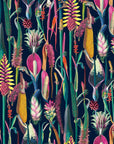 Botanical black velvet cylinder lampshade, extra tall lampshade