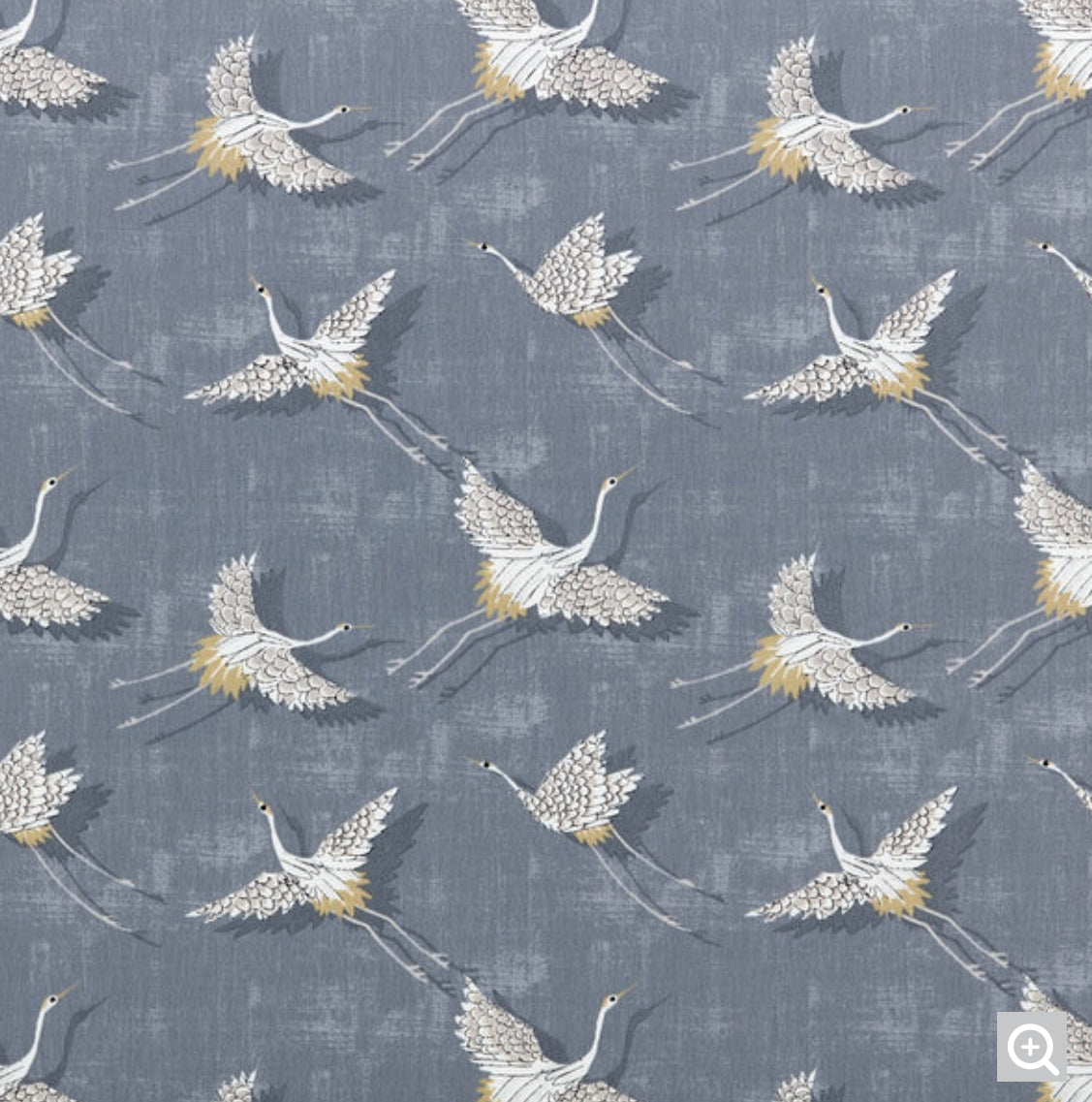 Flying Birds Slate Cotton Lampshade | Extra Tall Cylinder Ceiling Light Shade | Bespoke Handmade UK