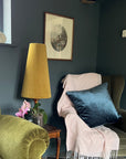 Mustard Velvet Lampshade | Extra Tall Cone Light Shade | Bespoke Handmade UK