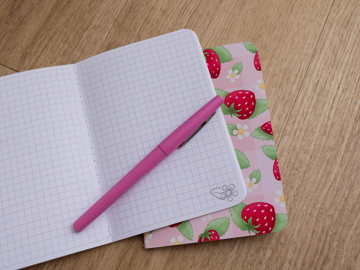 A6 Handmade Notebook with Strawberry Design