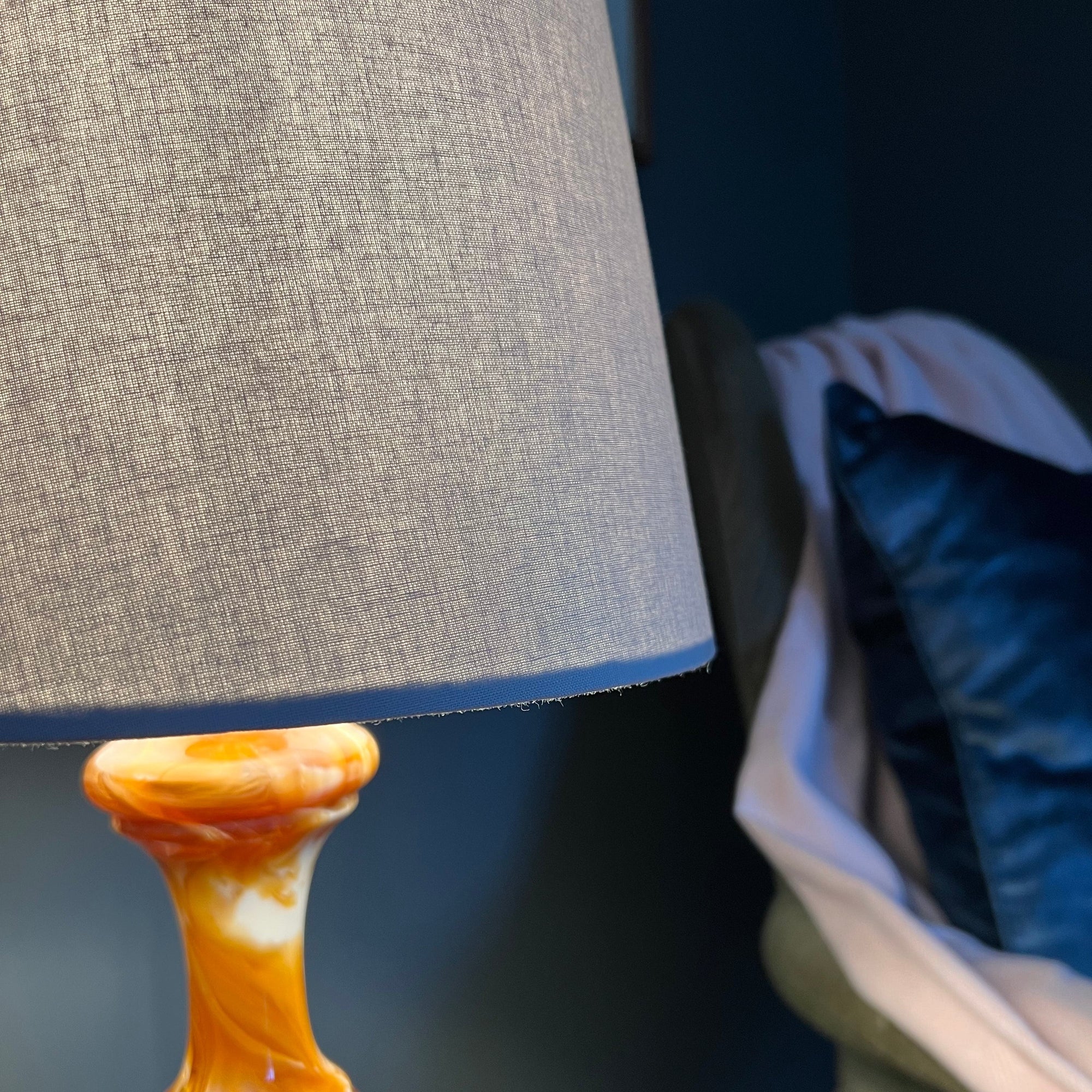 Grey Cotton Lampshade | Extra Tall Cone Light Shade | Bespoke Handmade UK