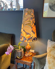 Floral Midnight Velvet cone lampshade, extra tall lampshade